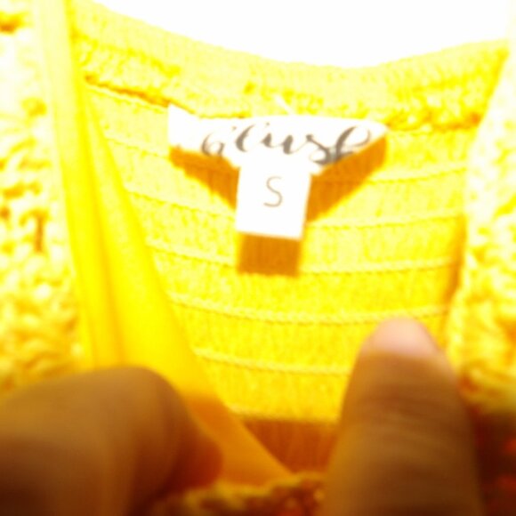 NWT Hint Of Blush Sunny Yellow  Crochet Front Bodice Sundress Sz S - Picture 4 of 6